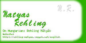 matyas rehling business card