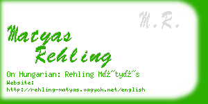 matyas rehling business card